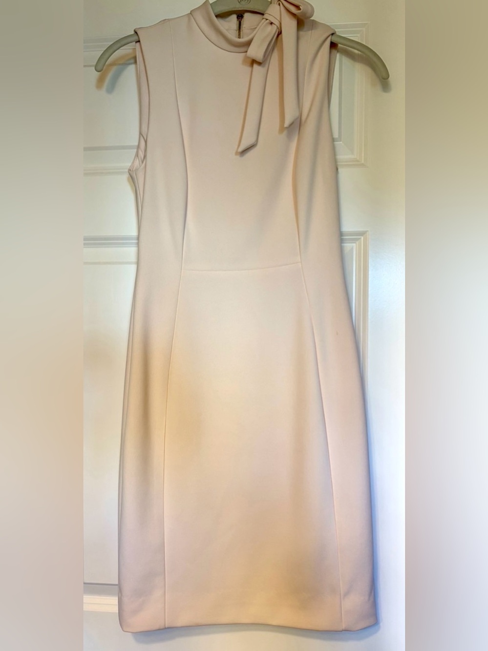 Calvin Klein Pastel Pink Sleeveless Dress with Neck Tie